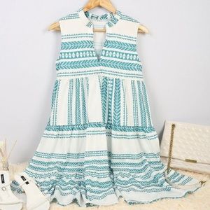 Boho Dress in Teal and White